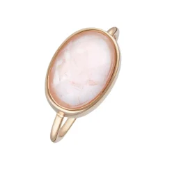 Online Moonstone Bague Lisa Quartz rose en laiton doré