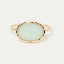 Femme Moonstone Bague Noelie Amazonite en laiton doré