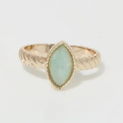 New Moonstone Bague Paola Amazonite en laiton doré