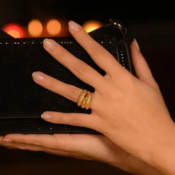 Femme By Rafaella Bague Pyroli en Argent doré