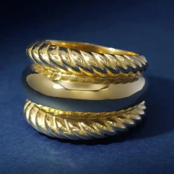 Femme By Rafaella Bague Pyroli en Argent doré