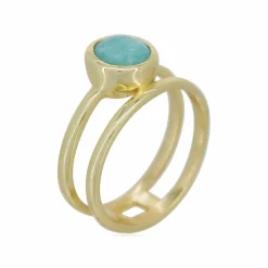 Femme Moonstone Bague Sadya Amazonite en laiton doré