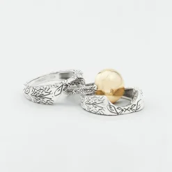 Femme Canyon Bague Triple Argent et Laiton Fidji