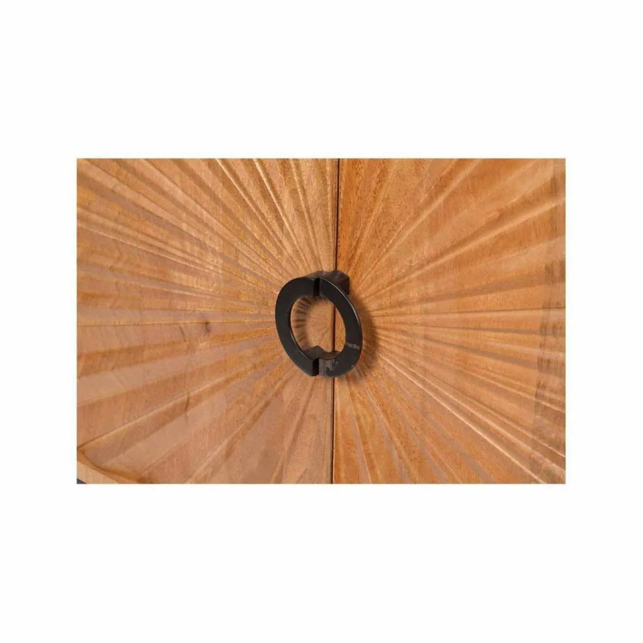 Outlet Bois & Chiffons Bahut 2 portes sculptées Manguier Solaris Beige - 120x42x85 cm