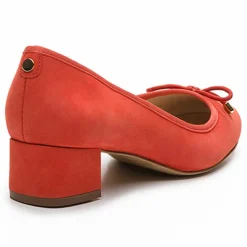 Discount Cosmoparis Ballerines en Velours de Cuir Jaxelle corail