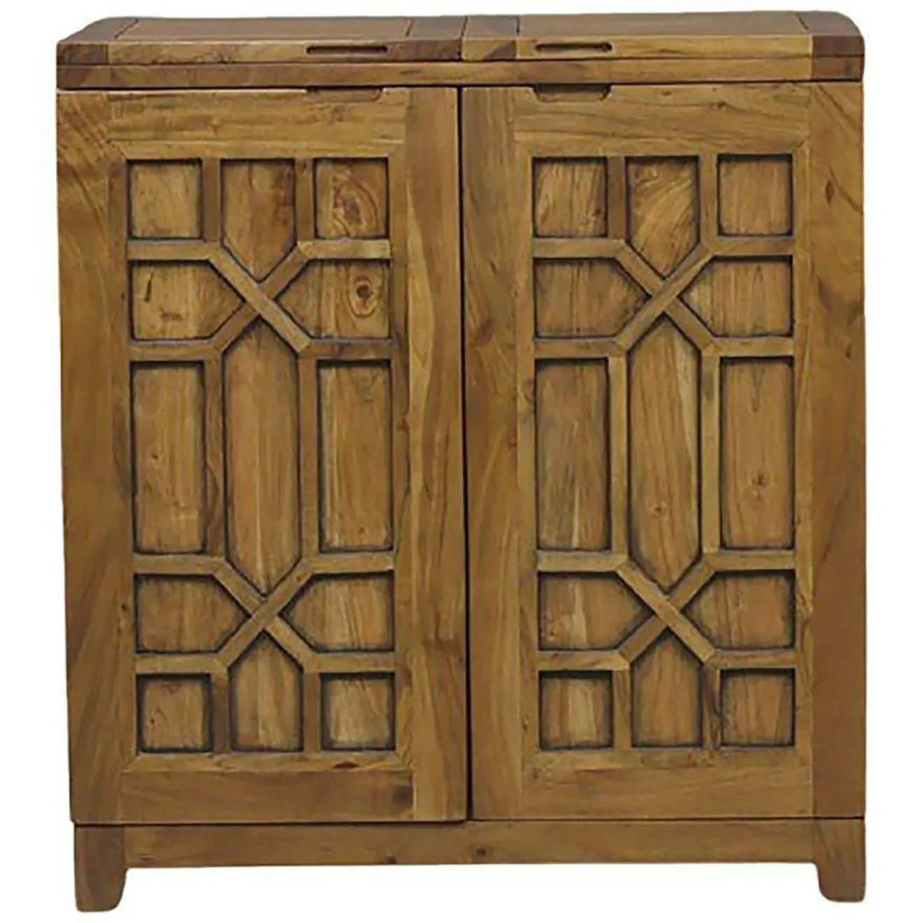 Clearance Bois & Chiffons Bar pliant arabesque bois exotique acacia punjab marron - 90x46x99 cm