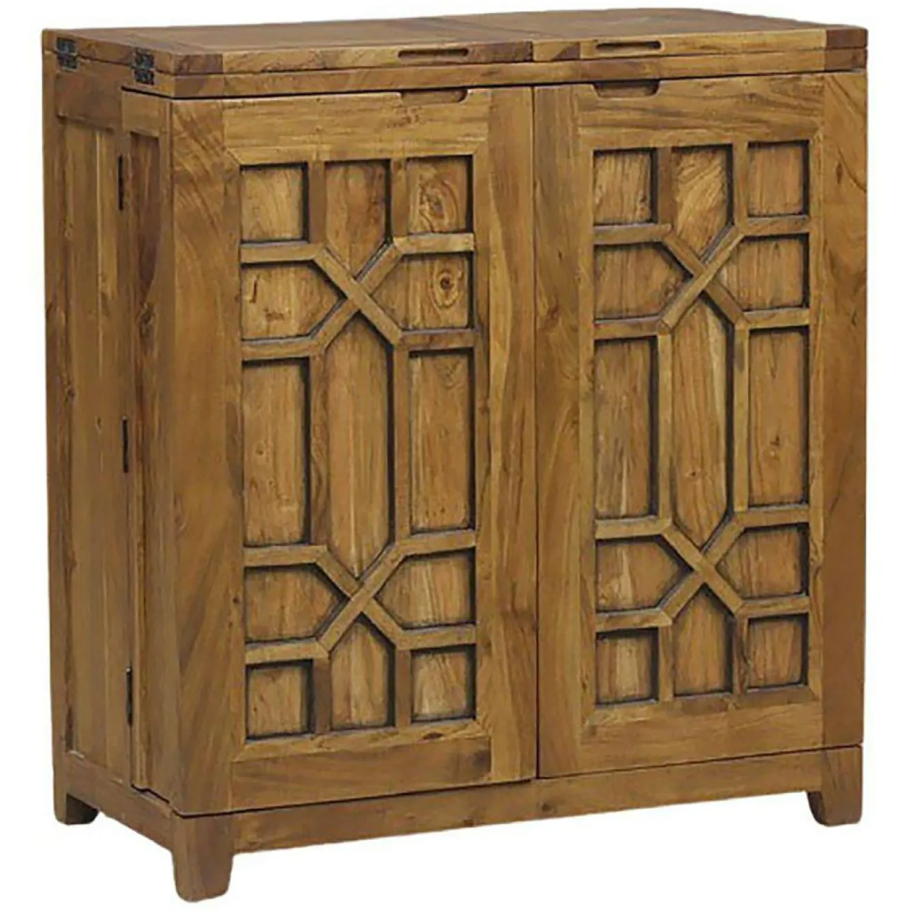 Clearance Bois & Chiffons Bar pliant arabesque bois exotique acacia punjab marron - 90x46x99 cm
