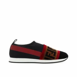 Discount Fendi Baskets à logo noires