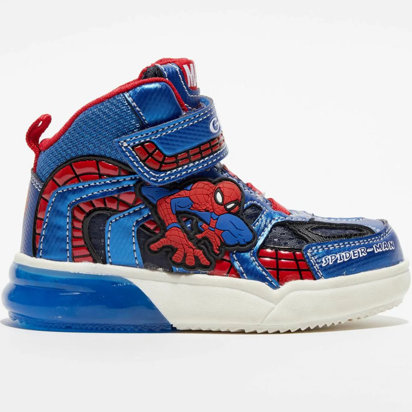 Enfant Geox Baskets à lumières Grayjay Spider-Man x Marvel bleu/rouge