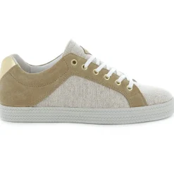 Hot Palladium Baskets basses en Cuir Kalexia bimatières beiges