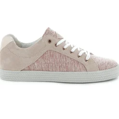 New Palladium Baskets basses en Cuir Kalexia bimatières rose clair