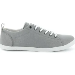 Sale Palladium Baskets basses en Twill de coton Bel gris clair