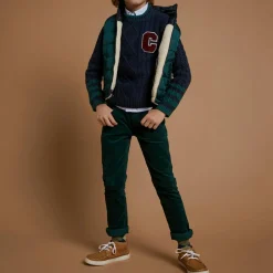 Enfant Cyrillus Baskets bateau montantes en Cuir marron cognac