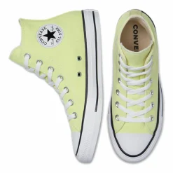 Femme Converse Baskets Canvas Hi vert jaune