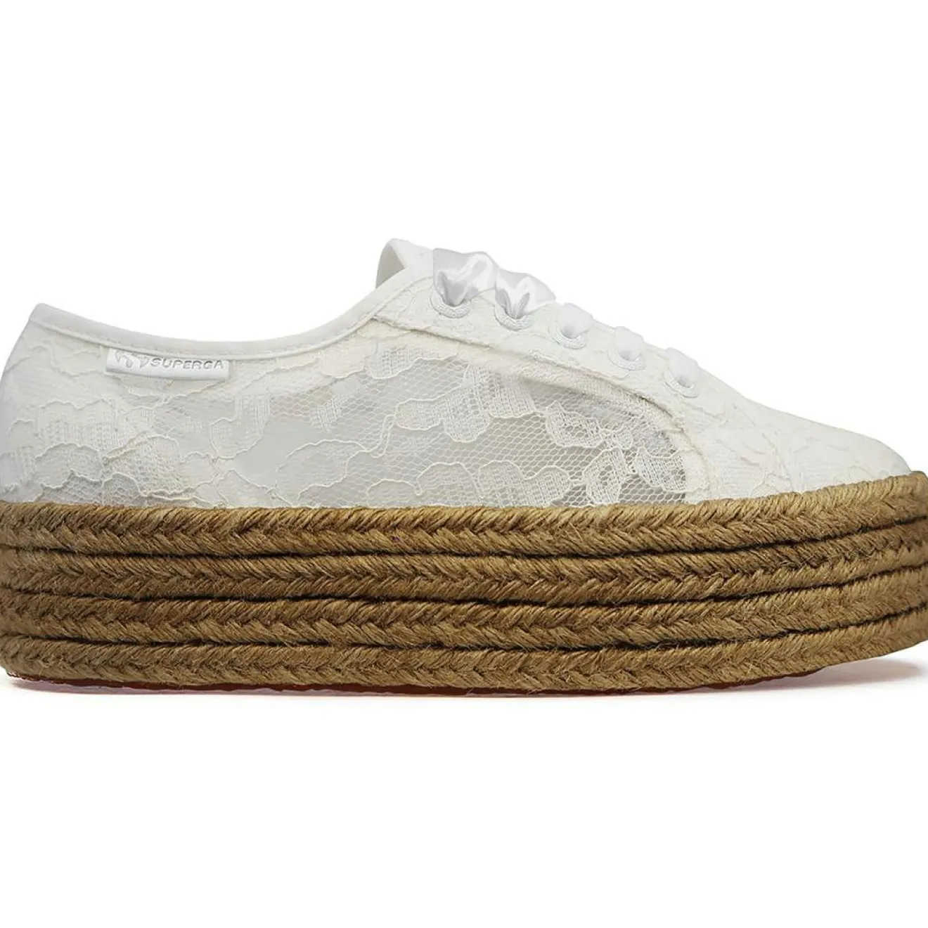 Sale Superga Baskets compensées Dentelles blanches
