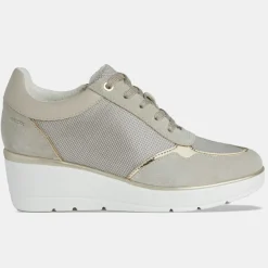 Femme Geox Baskets compensées Ilde beiges - Talon 9 cm