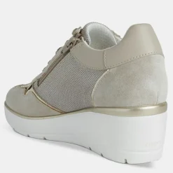 Femme Geox Baskets compensées Ilde beiges - Talon 9 cm