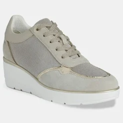 Femme Geox Baskets compensées Ilde beiges - Talon 9 cm