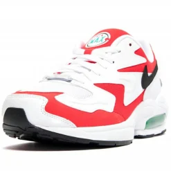 Discount Nike Baskets en Cuir & Mesh Air Max 2 Light blanc/rouge