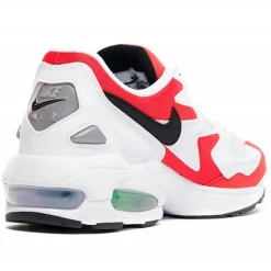 Discount Nike Baskets en Cuir & Mesh Air Max 2 Light blanc/rouge