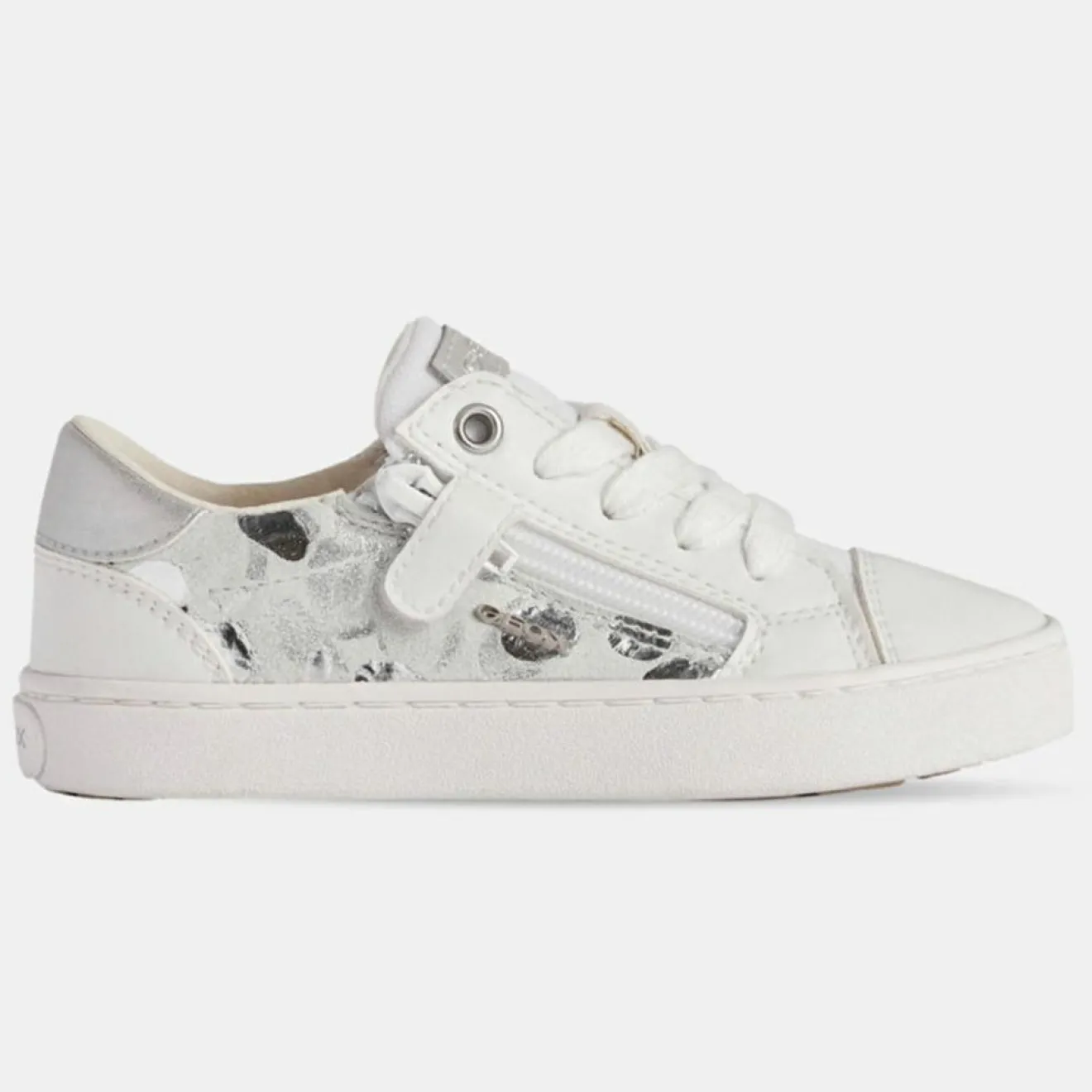 Enfant Geox Baskets en Cuir & Textile Kilwi blanches