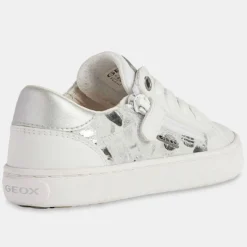 Enfant Geox Baskets en Cuir & Textile Kilwi blanches