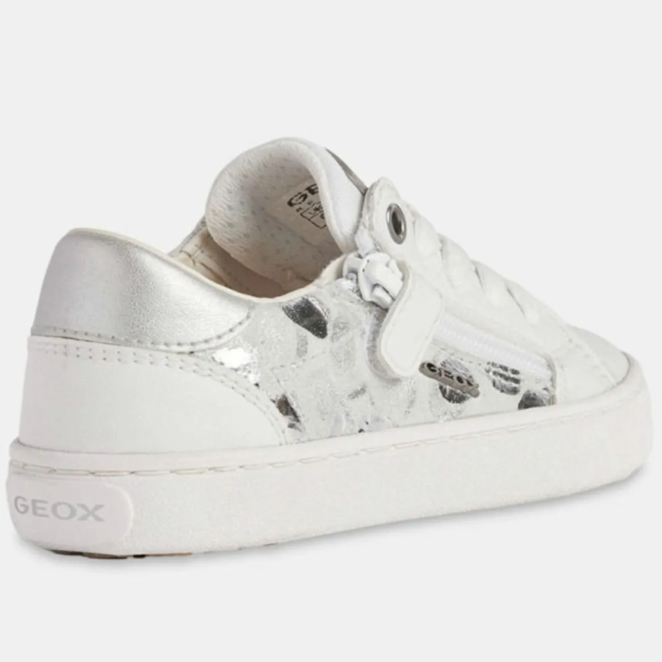 Enfant Geox Baskets en Cuir & Textile Kilwi blanches