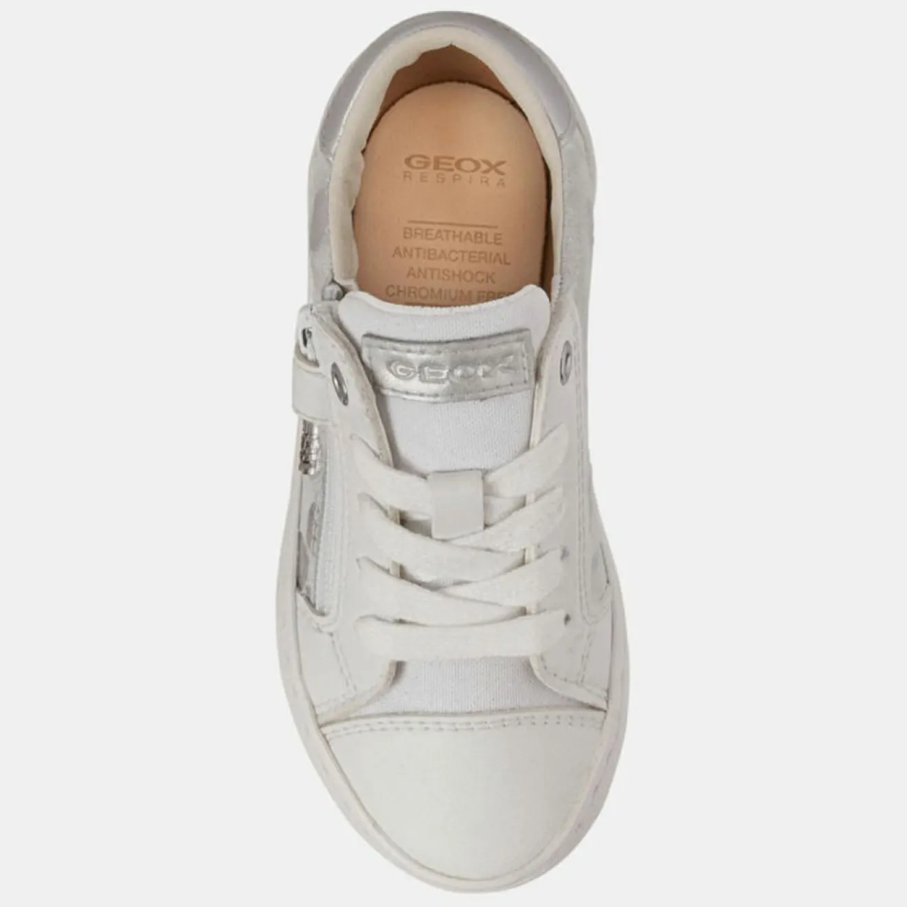 Enfant Geox Baskets en Cuir & Textile Kilwi blanches