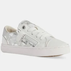 Enfant Geox Baskets en Cuir & Textile Kilwi blanches