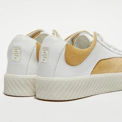 Femme By Far Baskets en Cuir & Velours de Cuir blanches