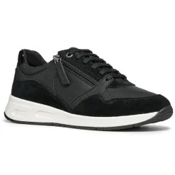 Outlet Geox Baskets en Cuir & Velours de Cuir Bulmya noires