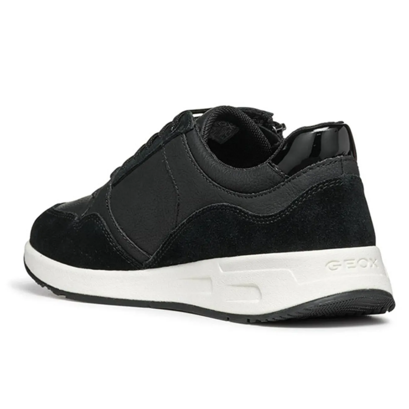 Outlet Geox Baskets en Cuir & Velours de Cuir Bulmya noires