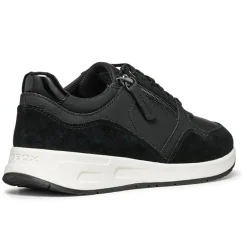 Outlet Geox Baskets en Cuir & Velours de Cuir Bulmya noires