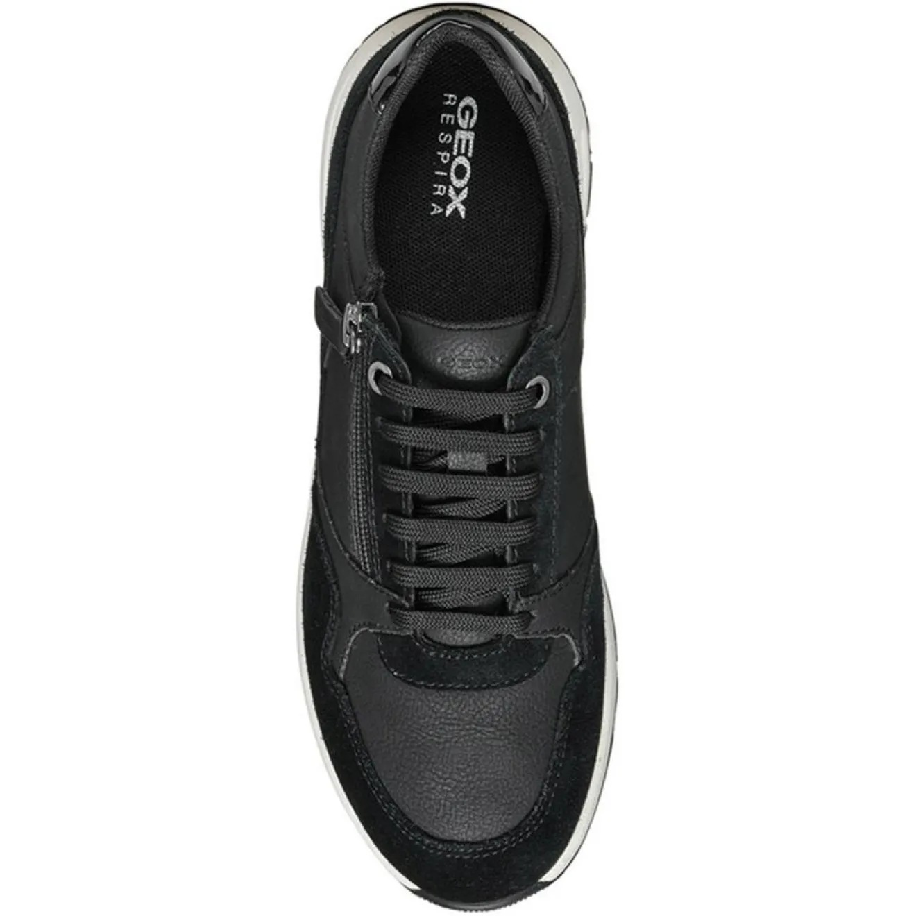 Outlet Geox Baskets en Cuir & Velours de Cuir Bulmya noires