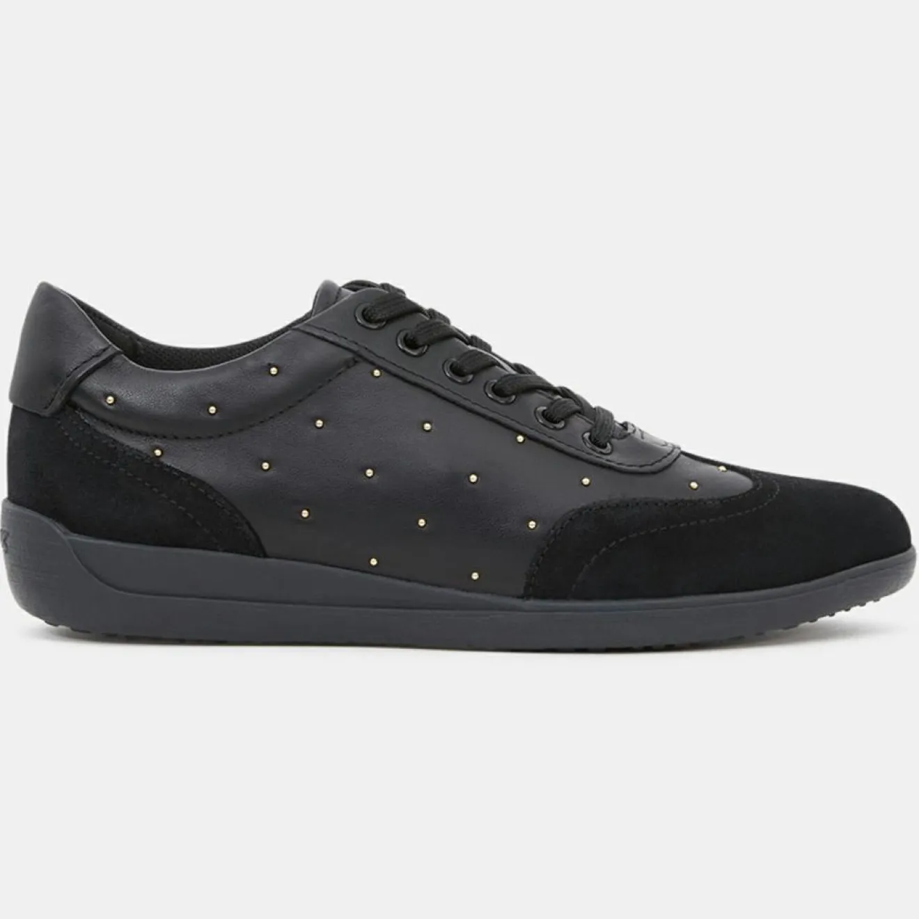 Discount Geox Baskets en Cuir & Velours de Cuir Myria noires