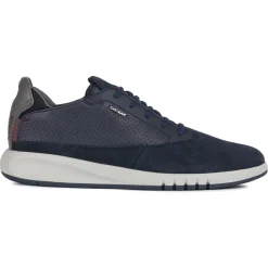 Homme Geox Baskets en Cuir Aerantis bleu marine