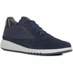 Homme Geox Baskets en Cuir Aerantis bleu marine