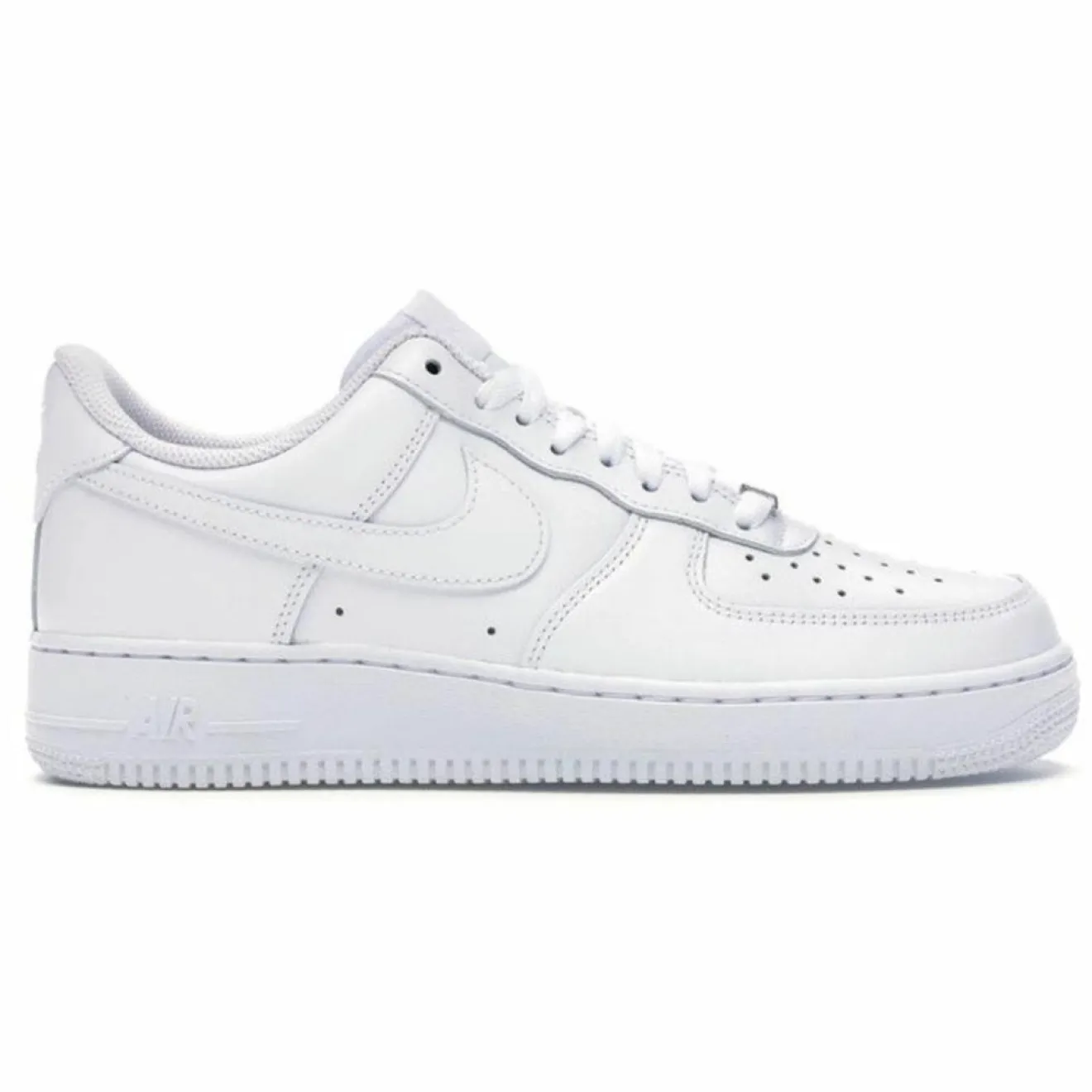 Homme Nike Baskets en Cuir Air Force 1 Lo blanches