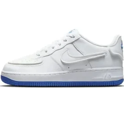 Nike Baskets en Cuir Air Force 1 Gs blanc/bleu