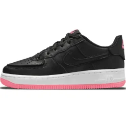Nike Baskets en Cuir Air Force 1 Gs noir/rose