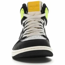 Outlet Nike Baskets en Cuir Air Jordan 1 High Og Vault blanc/noir/vert fluo/jaune