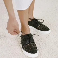 Clearance Mellow Yellow Baskets en Cuir Bea noires