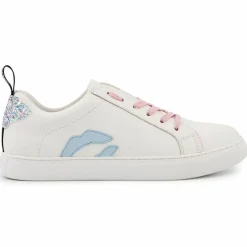 Femme Bons Baisers de Paname Baskets en Cuir Betty blanc/bleu/rose
