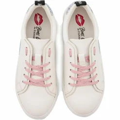 Femme Bons Baisers de Paname Baskets en Cuir Betty blanc/bleu/rose
