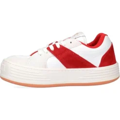 Homme Palm Angels Baskets en Cuir blanc/rouge