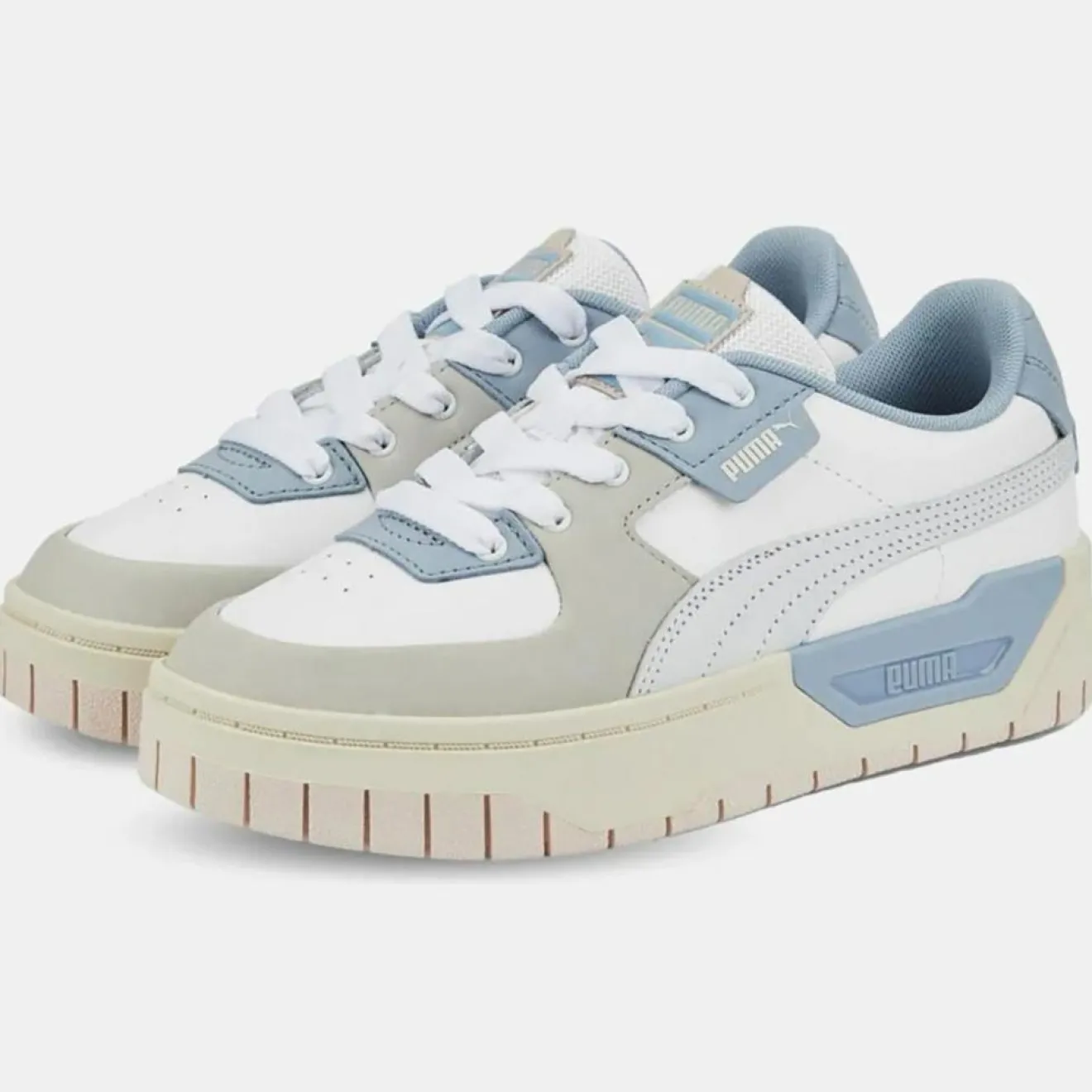 Femme Puma Baskets en Cuir Cali Dream blanc/bleu