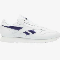 Femme Reebok Baskets en Cuir Cl Lthr Bicolore blanc/bleu