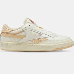 Femme Reebok Baskets en Cuir Club C Revenge blanc/saumon