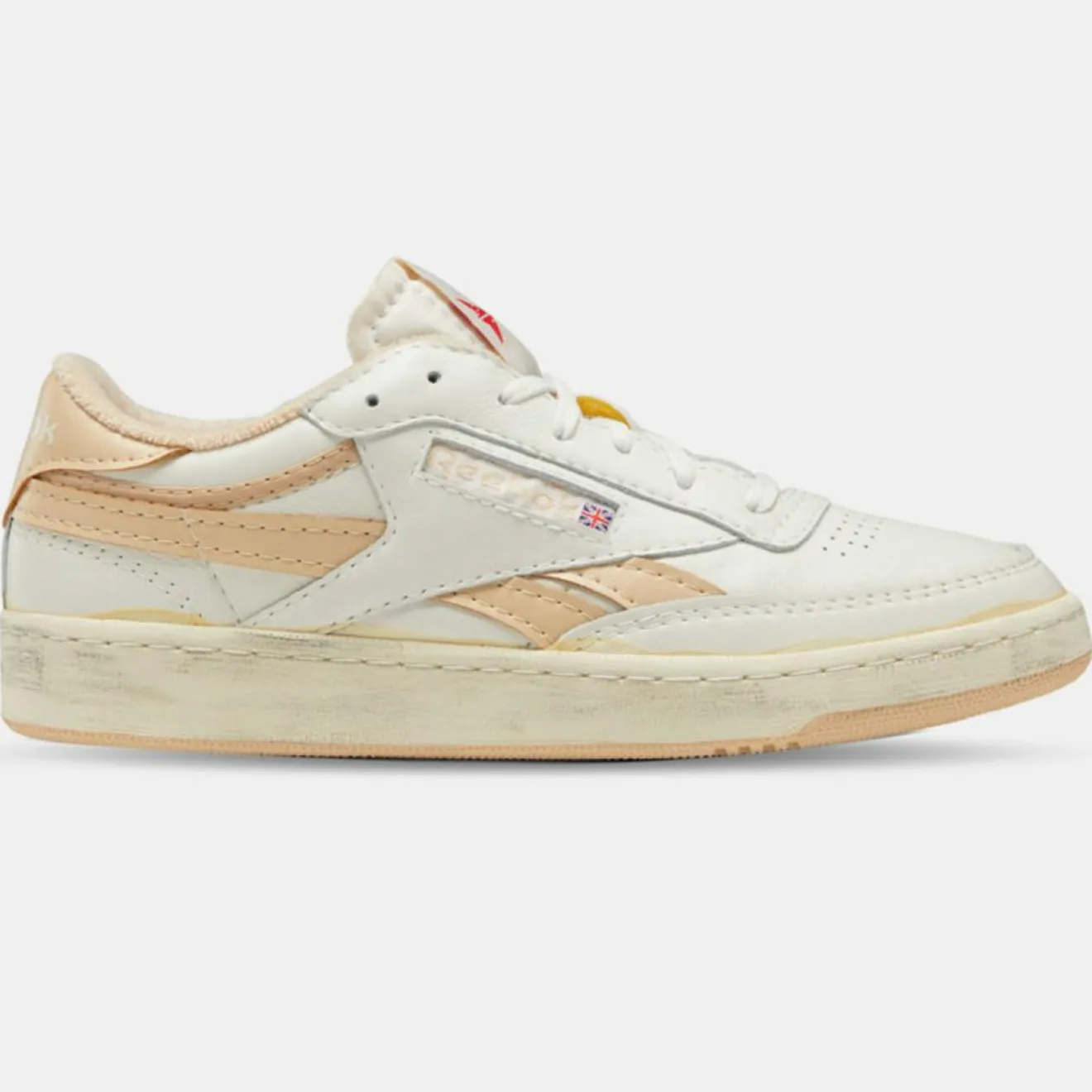 Femme Reebok Baskets en Cuir Club C Revenge blanc/saumon