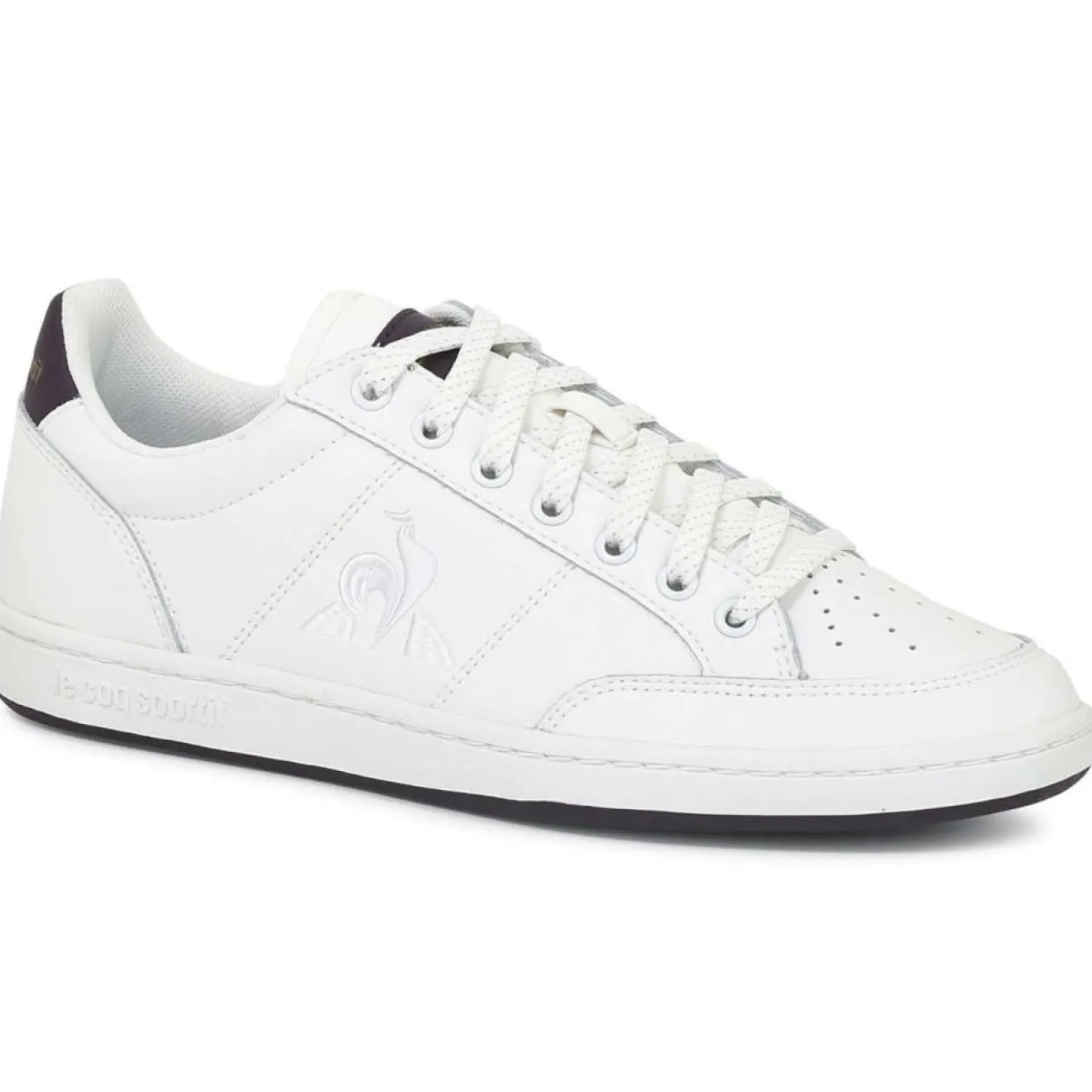 Outlet Le Coq Sportif Baskets en Cuir Court Clay blanc/violet